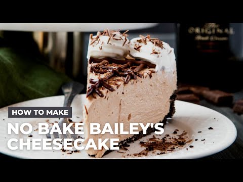 How to Make Easy No Bake Bailey's Irish Cream Cheesecake | St. Patrick's Day Dessert