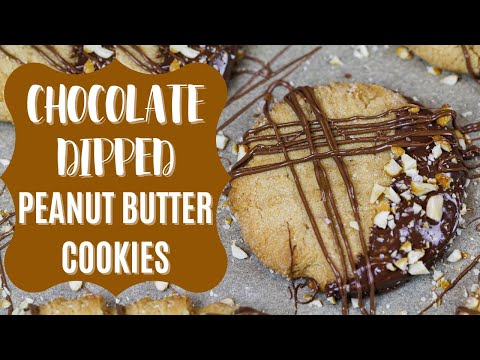 How To Make Soft & Chewy Chocolate Dipped Peanut Butter Cookies | CHELSWEETS