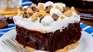 Chocolate Smores Pudding Cake Recipe m |