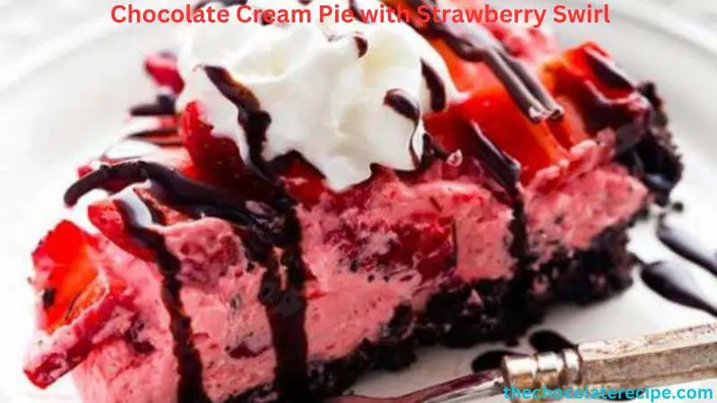 Chocolate Cream Pie with Strawberry Swirl |