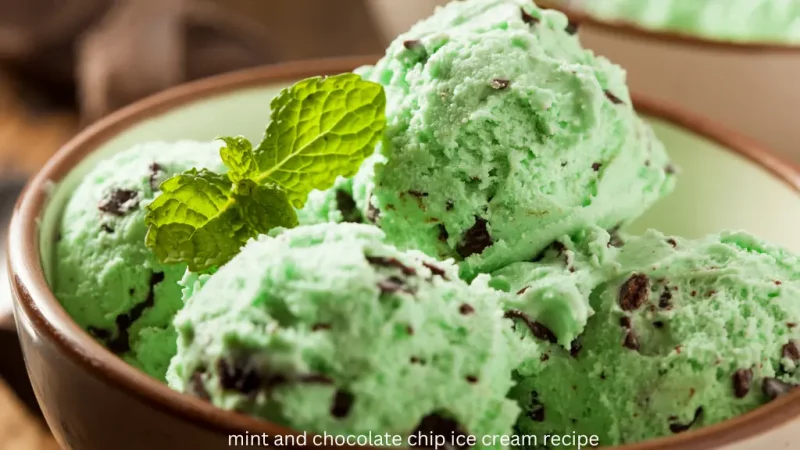 mint and chocolate chip ice cream recipe